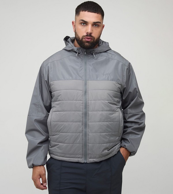 Plus & Tall Regular Fit Lightweight Quilted Hooded Jacket