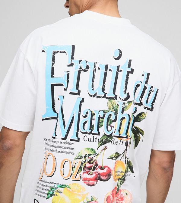 Back Printed Crew Neck Oversized T-Shirt