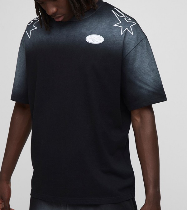 Spray Washed Graphic Oversized T-Shirt