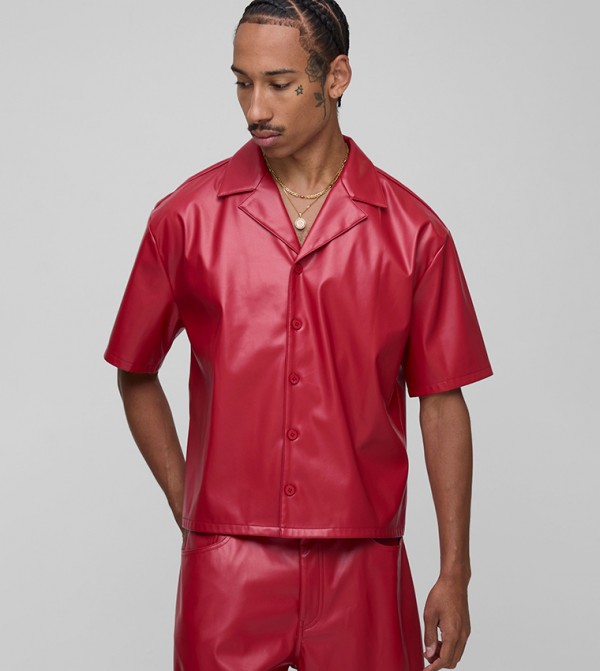 Shiny Oversized PU Shirt