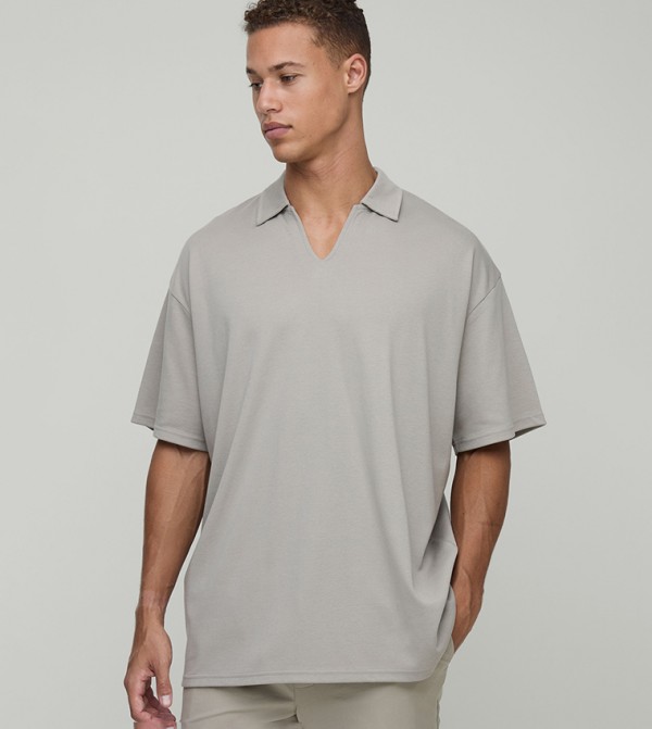 Plus & Tall Oversized Interlock Polo T-Shirt