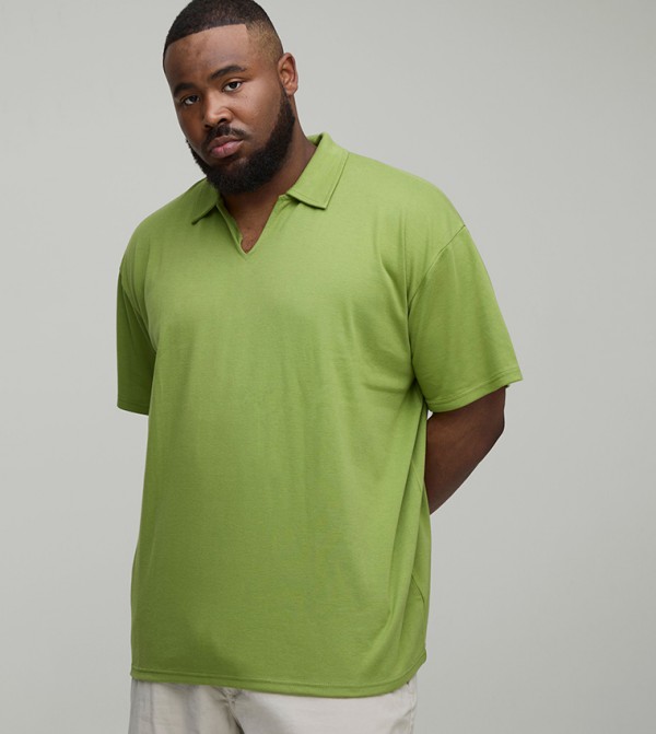 Plus & Tall Oversized Interlock Polo T-Shirt