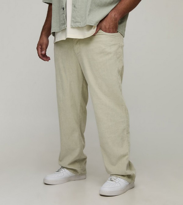 Plus & Tall Washed Cord Straight Fit Trousers