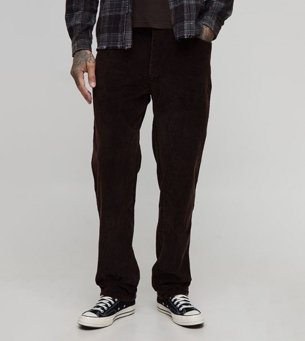 Tall Washed Cord Straight Fit Trousers