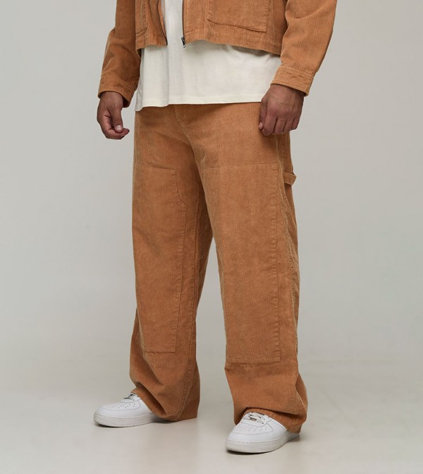 Plus & Tall Washed Cord Relaxed Fit Carpenter Trousers