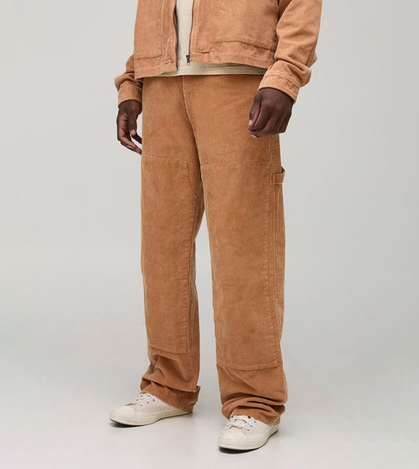 Tall Washed Cord Relaxed Fit Carpenter Trousers
