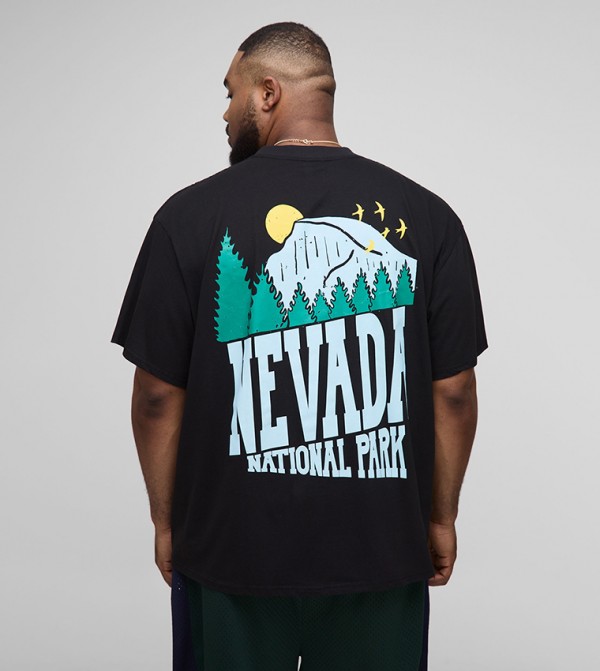 Plus & Tall Oversized National Park Print T-Shirt