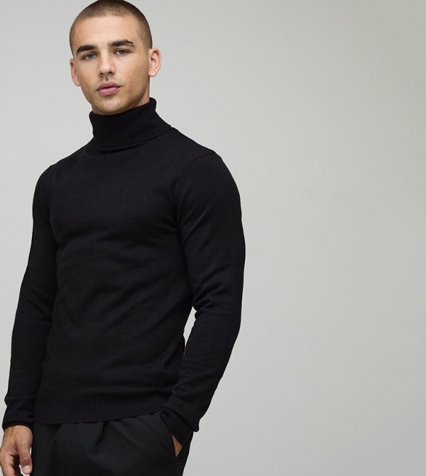 Roll Neck Muscle Fit Sweater
