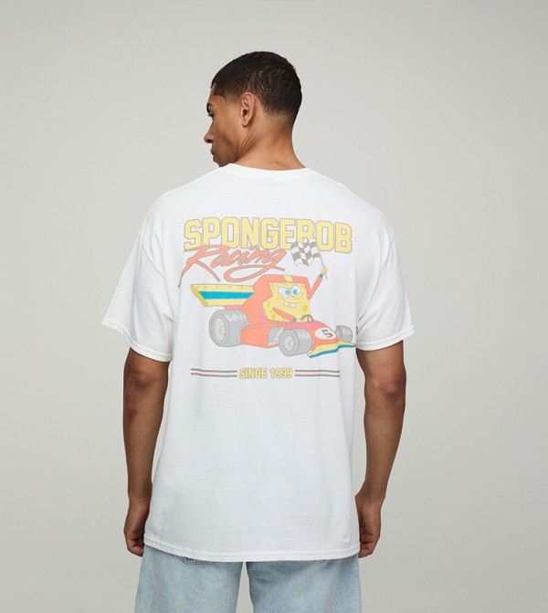 SpongeBob License Back Printed Oversized T-Shirt