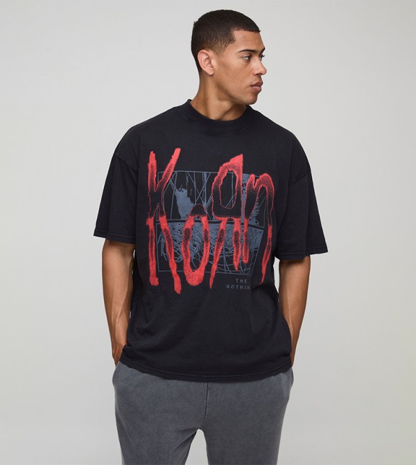 Korn License Print Oversized T-Shirt