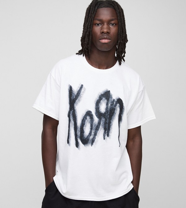 Printed Oversized Korn License T-Shirt
