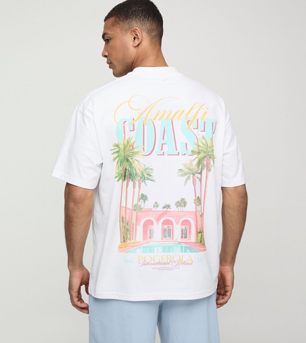 Back Printed Crew Neck Oversized T-Shirt