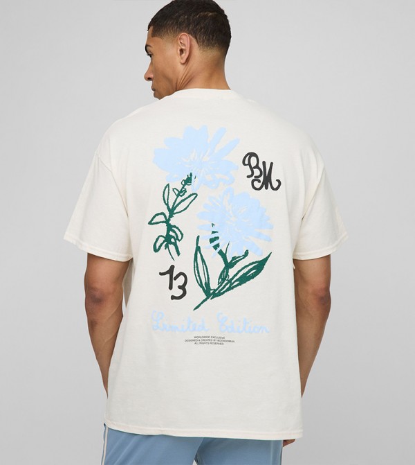 Official Floral Back Printed Oversized T-Shirt