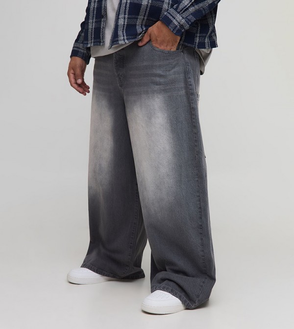 Extreme Washed Woven Tab Parachute Jeans