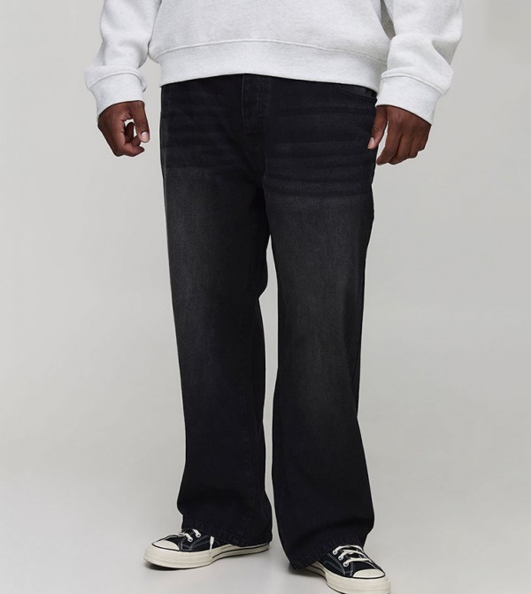 Extreme Washed Tab Straight Fit Jeans