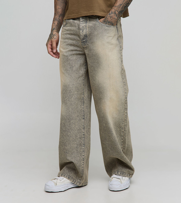 Tall Rigid Tinted Washed Baggy Fit Jeans