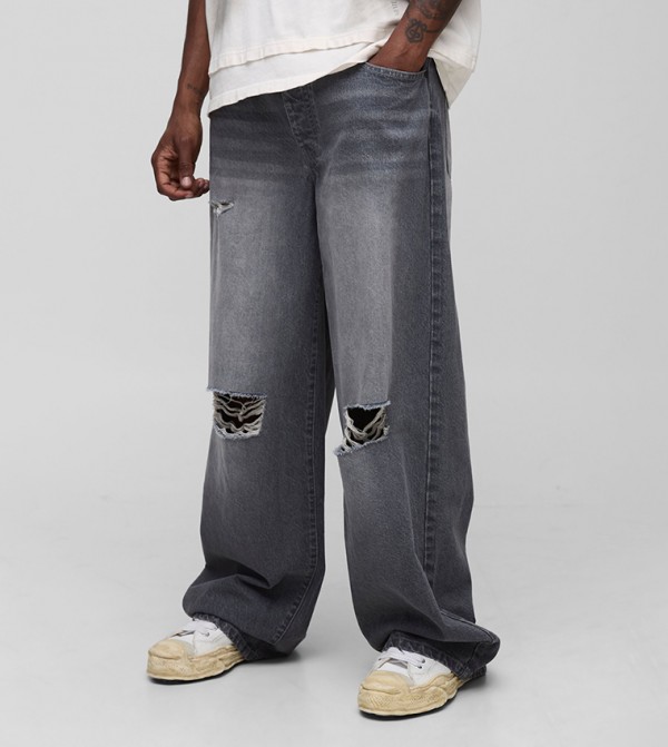 Tall Rigid Distressed Baggy Fit Jeans