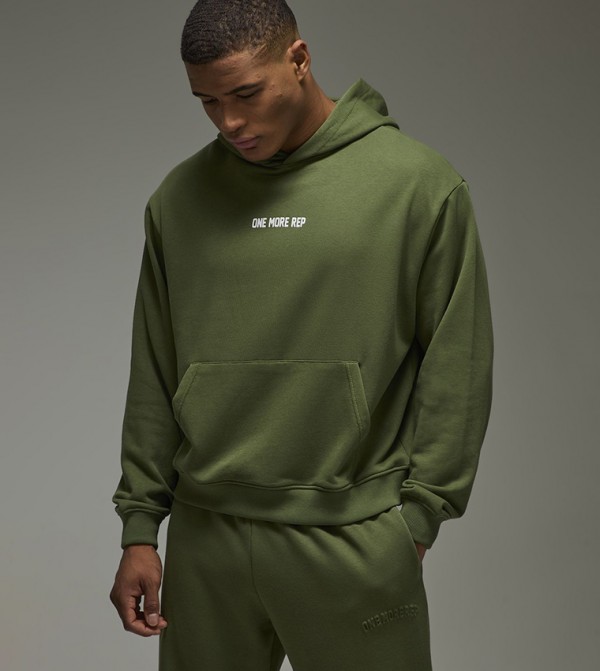 One More Rep Printed Oversized Hoodie