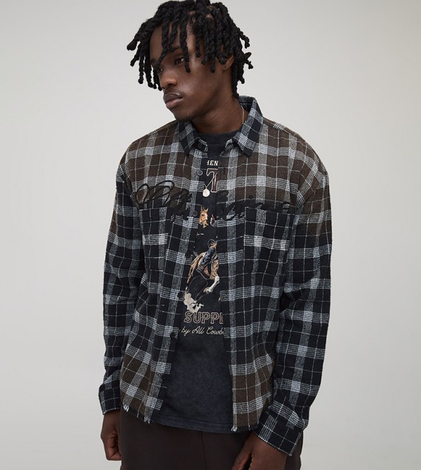 Tall Official Distressed Long Sleeves Oversized Shirt