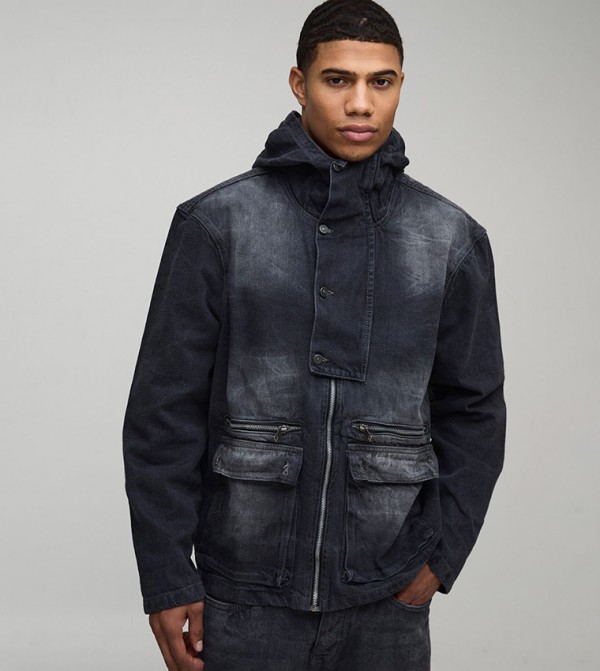 Crinkle Acid Wash Oversized Jacket