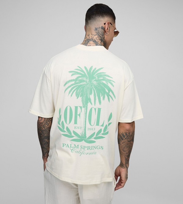 Plus & Tall Oversized Official Palm Printed T-Shirt