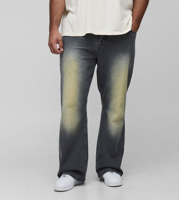 Tinted Washed Flared Jeans