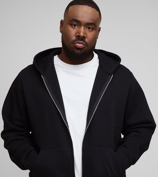Zip Through Oversized Hooded Jacket