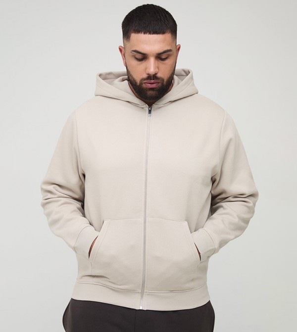 Zip Through Oversized Hooded Jacket