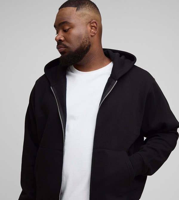 Zip Through Oversized Hooded Jacket