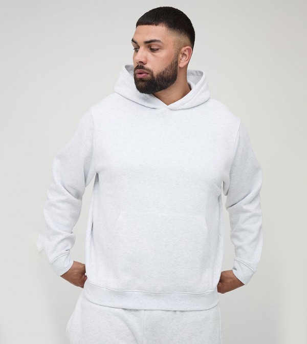 Plus & Tall Solid BM Signature Regular Fit Hoodie