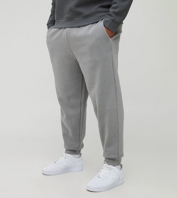 Solid Mid Rise Relaxed Fit Joggers