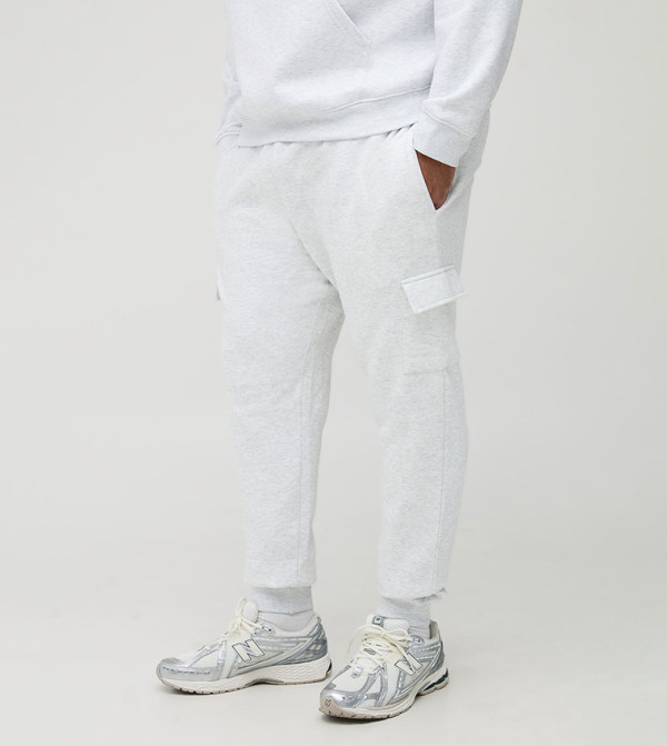 Plus & Tall Solid Skinny Fit Cargo Joggers