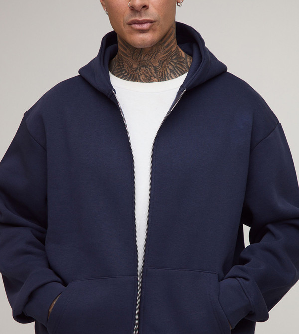 Tall Zip Through Oversized Hooded Jacket