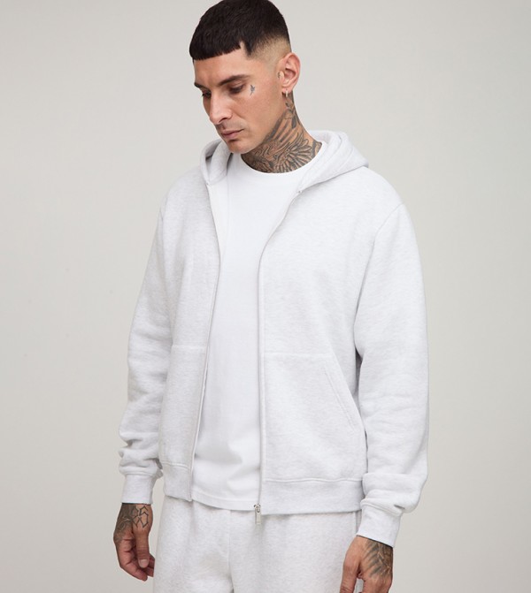 Tall Boxy Fit Zip Through Hooded Jacket