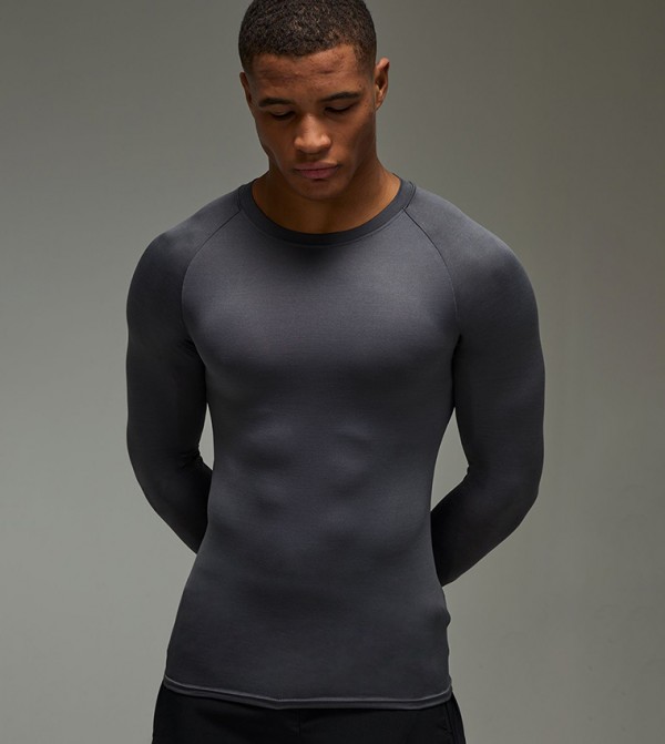 Lightweight Essentials Gym Raglan Muscle Fit Long Sleeves Active T-Shirt