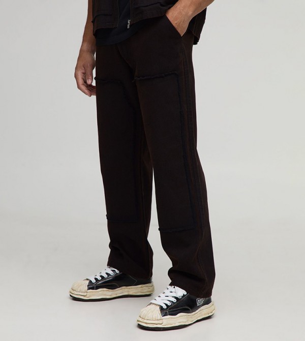 Bleach Wash Relaxed Fit Carpenter Trousers