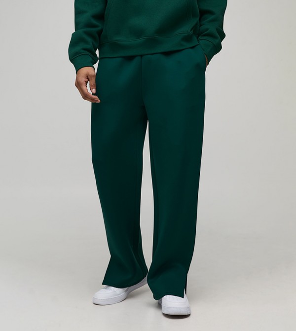 Relaxed Fit Bonded Scuba Split Hem Sweatpants