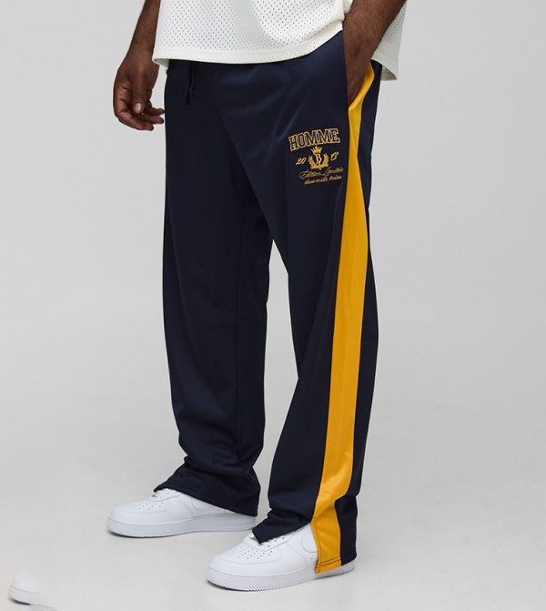 Plus & Tall Regular Fit Stripe Detail Tricot Trackpants