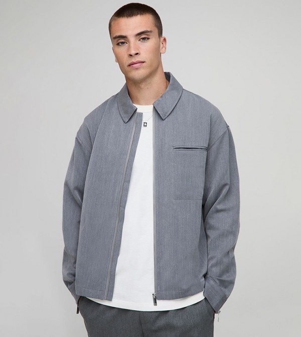 قميص كم طويل بسحاب 