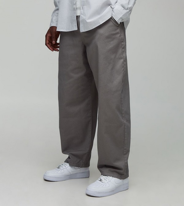 Pleated Detail Twill Balloon Fit Trousers