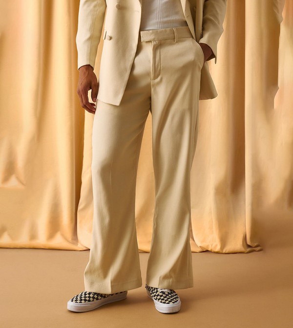 Solid Flared Trousers