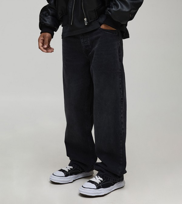 Washed Relaxed Fit Rigid Jeans