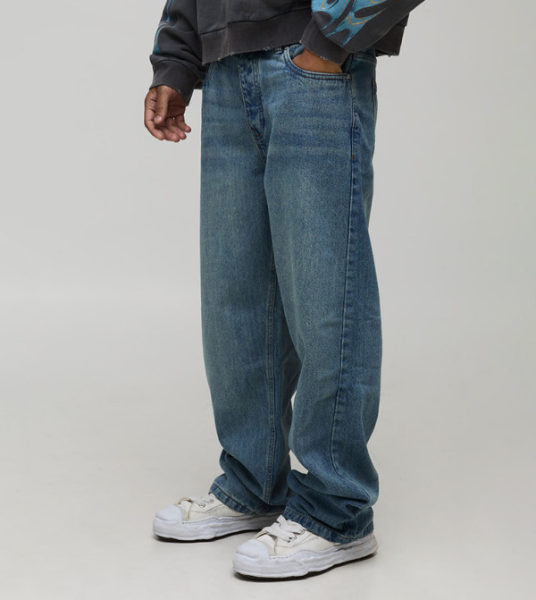 Rigid Washed Relaxed Fit Jeans