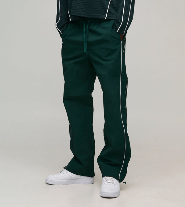 Nylon Piping Detail Relaxed Fit Trousers