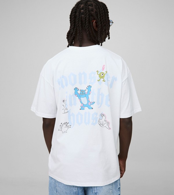 Oversized Disney Monsters Inc Printed T-Shirt