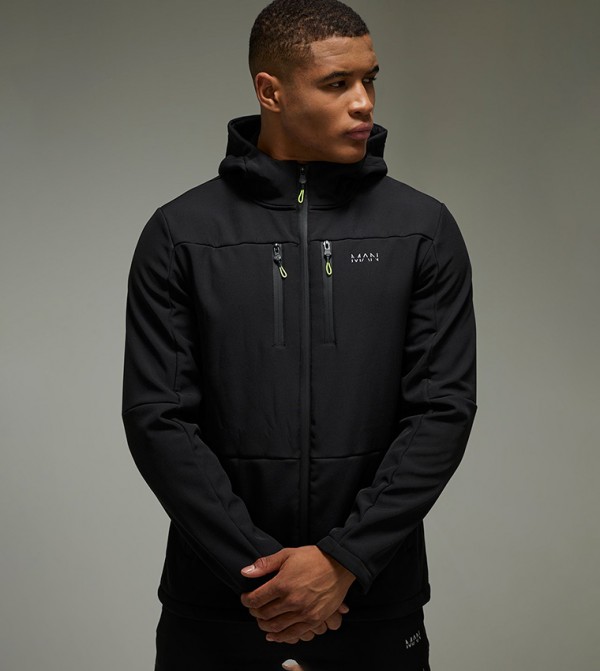 Logo Printed Soft Shell Active Jacket