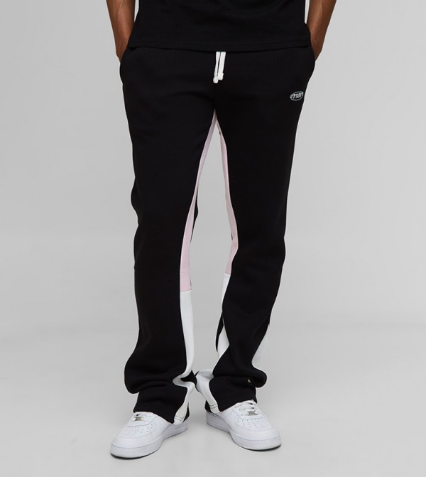 Stacked Flared Gusset Slim Fit Sweatpants