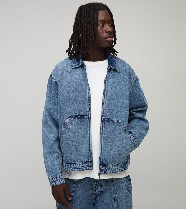Washed Worker Oversized Denim Jacket