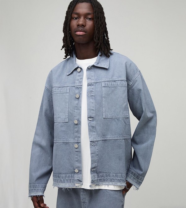 Hem Detail Oversized Denim Shirt
