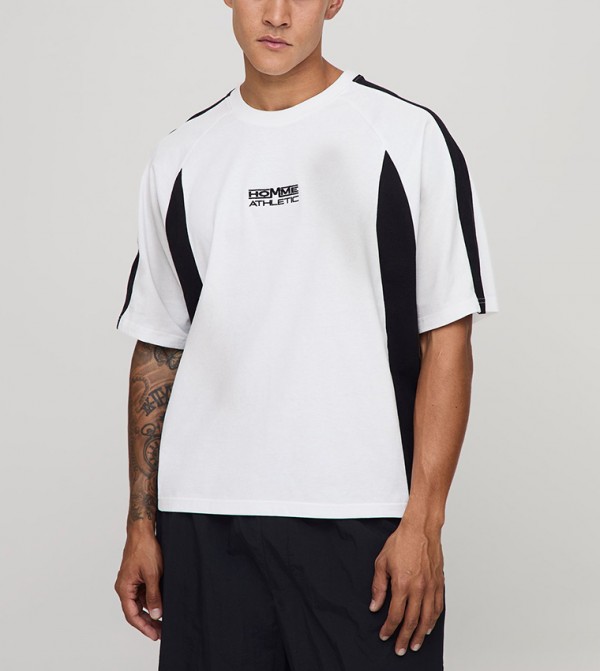 Washed Paneled Oversized T-Shirt